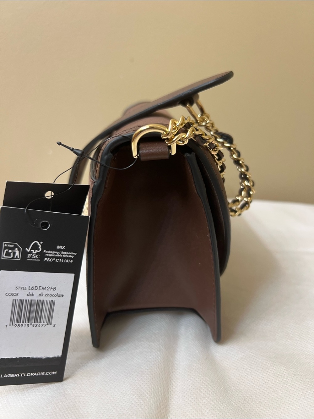 Karl Lagerfeld Suede Shoulder Bag NWT - Picture 7 of 12